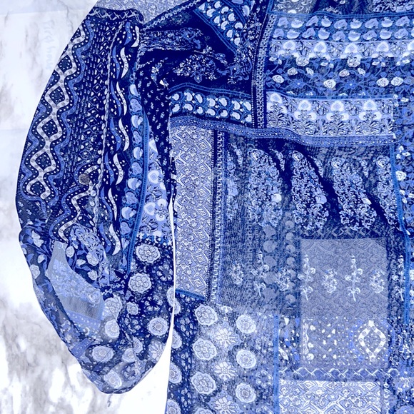 XL Sara Michelle 100% Polyester Blue Blouse - Picture 7 of 7